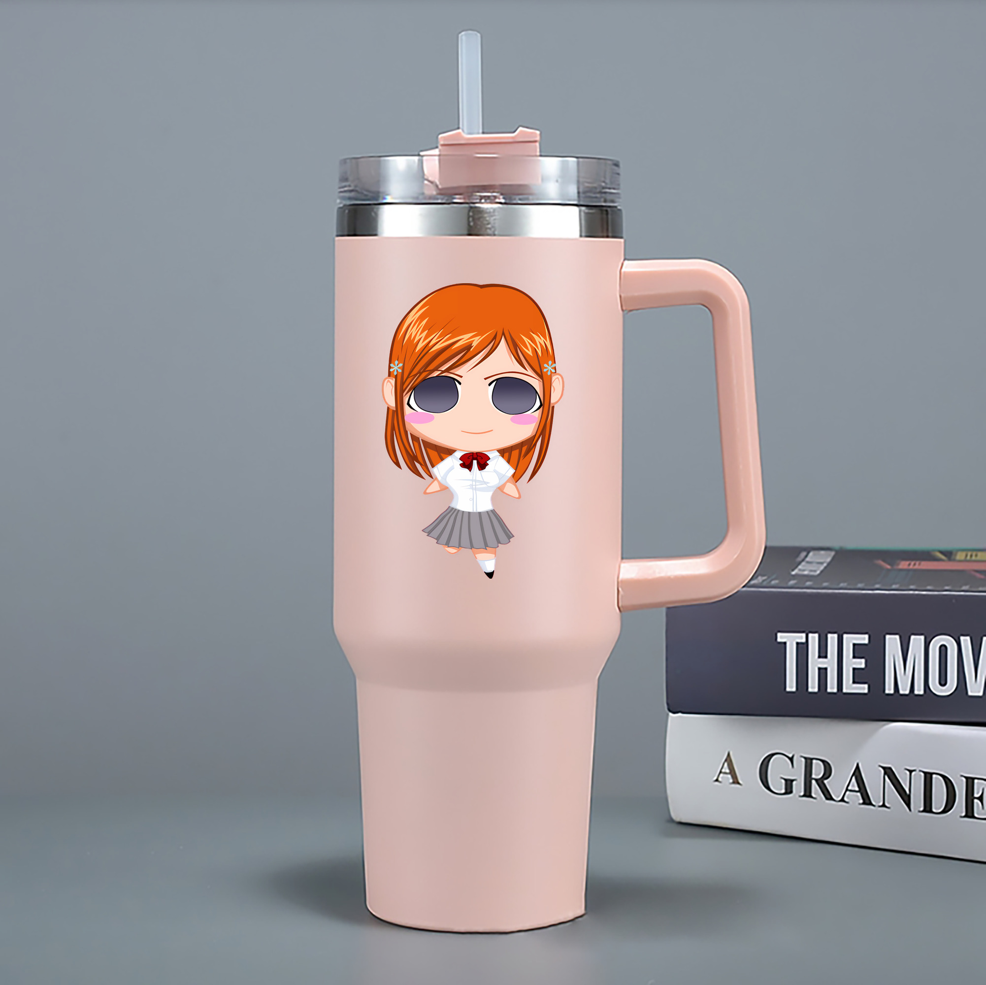 （画像用） ブリーチ 井上織姫（いのうえおりひめ） BLEACH Inoue Orihime 1200mL車用タンブラー - クリスタルステッカー（プラスチックストロー付き）